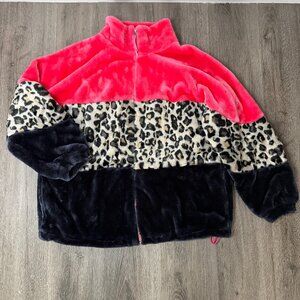 UGG Elaina Faux Fur Colorblock Jacket Pink Women’s Size M Worn Once